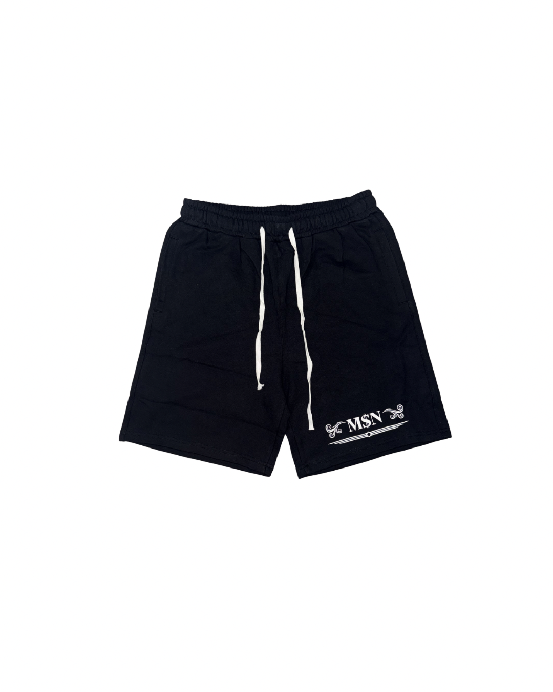 Mens Black “M$N” Sweat Shorts