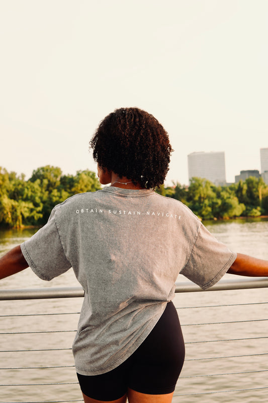 Grey Oversized "M$N" T-Shirt