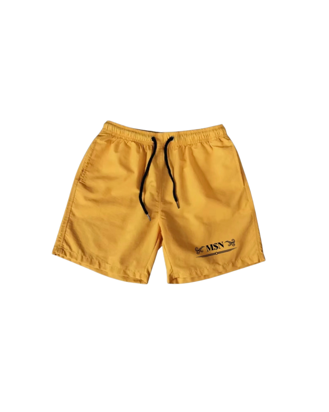 Gold “M$N” Swim Trunks