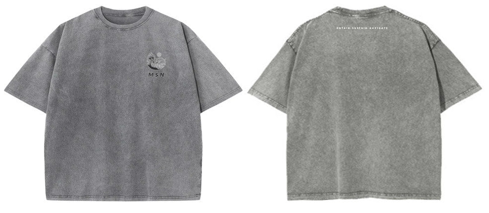 Grey Oversized "M$N" T-Shirt