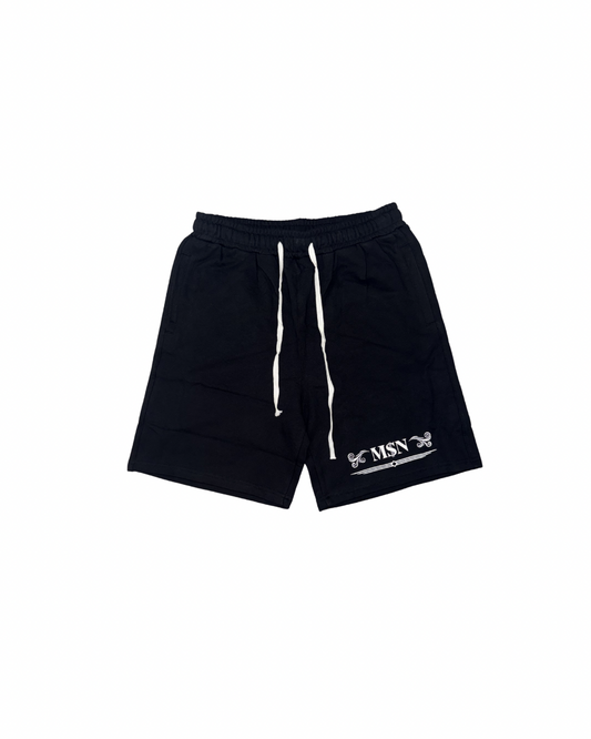 Mens Black “M$N” Sweat Shorts