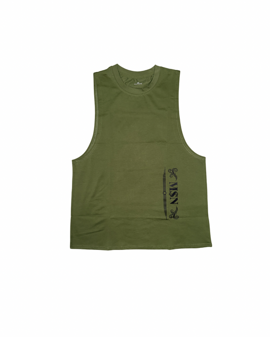 Olive Green “M$N” Tank Top