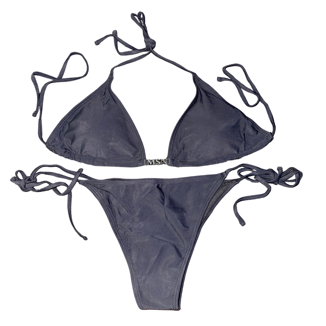 Black “M$N” Bikini Set