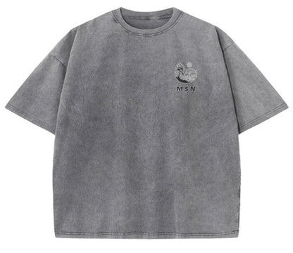 Grey Oversized "M$N" T-Shirt
